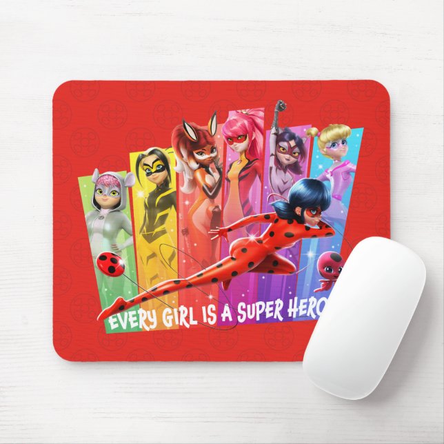 Mousepad Raparigas Miraculosas | Cada garota é um super her (Com mouse)
