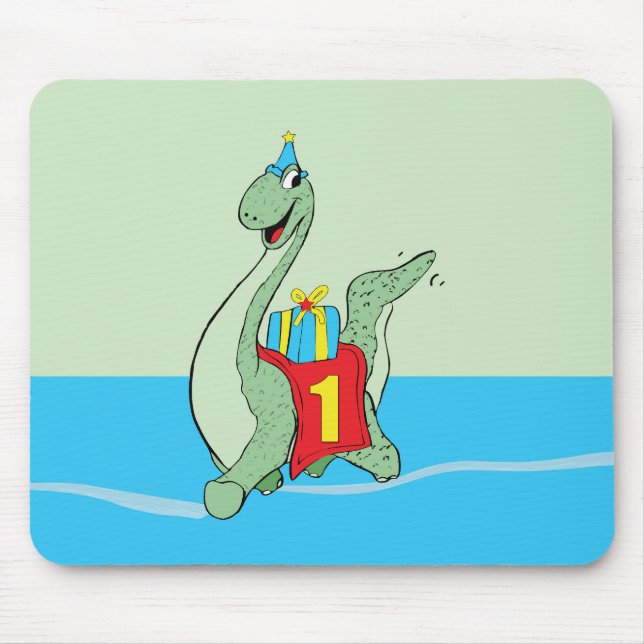 Mousepad Rapaz, Dinossauro primeiro aniversario (Frente)