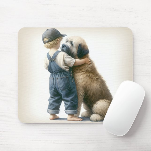Mousepad Rapaz e Seu Cachorro Grande (Com mouse)