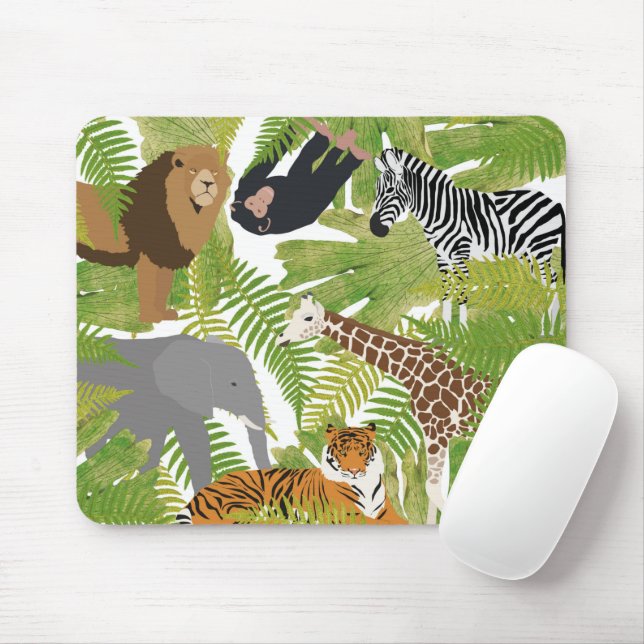 Mousepad Rapaz Safari dos Animais Selvagens | Rapariga (Com mouse)