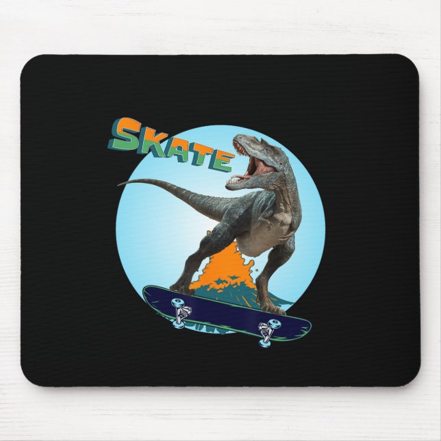Mousepad Rapazes Legais Skate T Rex Dinossauro Skateboard  (Frente)