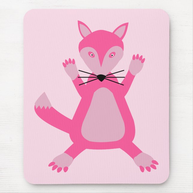Mousepad Raposa-Bebê Rosa bonito (Frente)