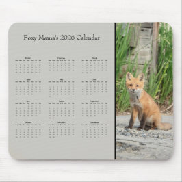 Mousepad Raposa - Calendário personalizável para o ano inte