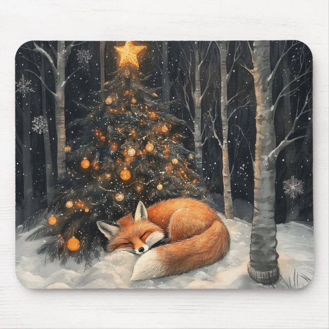 Mousepad Raposa Dormindo Natal Russo (Frente)