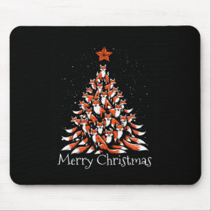 Mousepad Raposa Engraçada Árvore de Natal Foxes Xmas
