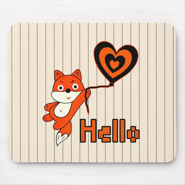 Mousepad Raposa laranja com compressa de rato com gel de co (Frente)