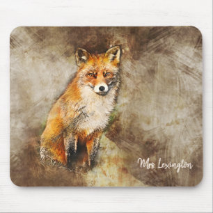Mousepad Raposa Selvagem Personalizada na Arte Natureza