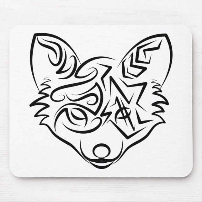 Mousepad Raposa Tribal Negra (Frente)