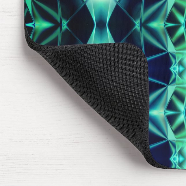 Mousepad Rapto acrílico azul-esverdeado, formas de espelham (Canto)