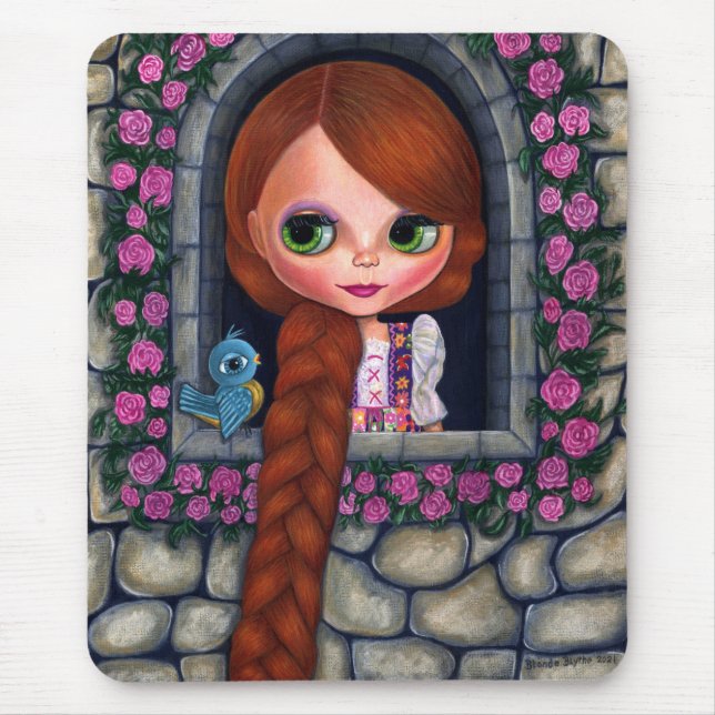 Mousepad Rapunzel Big Eyes Girl Bonet Ruiva Ruiva (Frente)