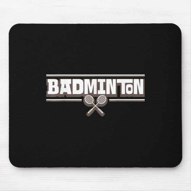 Mousepad Raquete de Badminton - Jogador de Badminton Engraç (Frente)