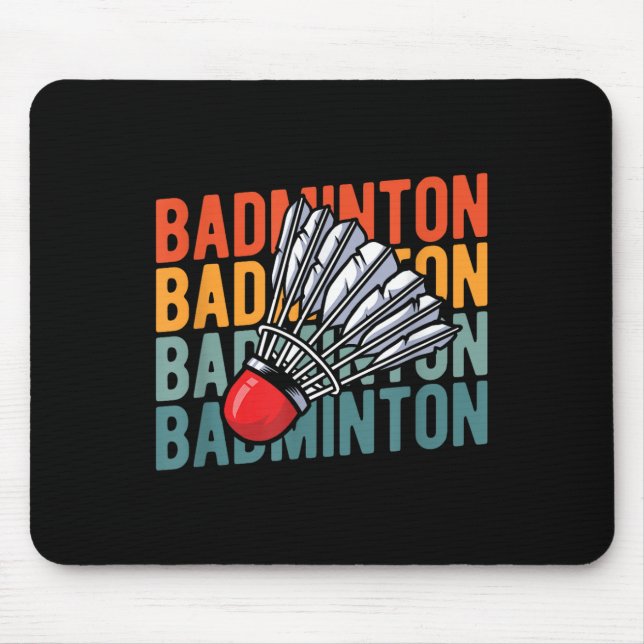 Mousepad Raquete de Badminton Retro Equipe - Jogador Voador (Frente)