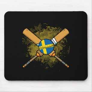 Mousepad Raquete De Críquete Sueca E Bandeira Ll Da Suécia