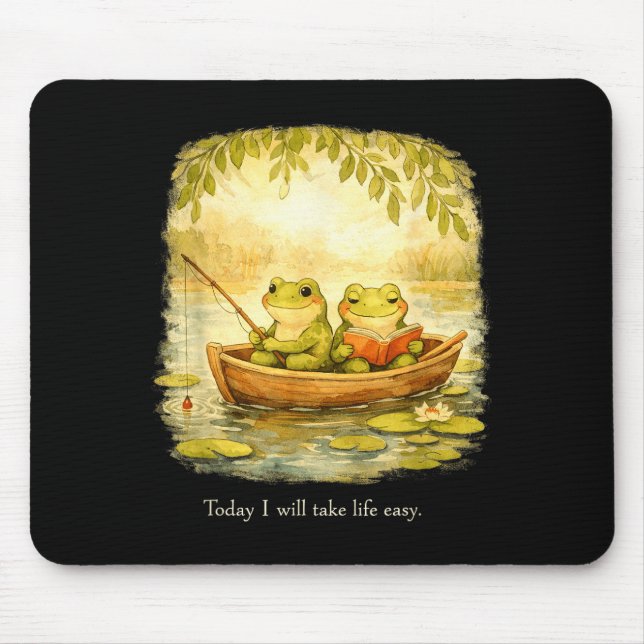 Mousepad Rãs eu vou levar vida fácil natureza pacífica calm (Frente)