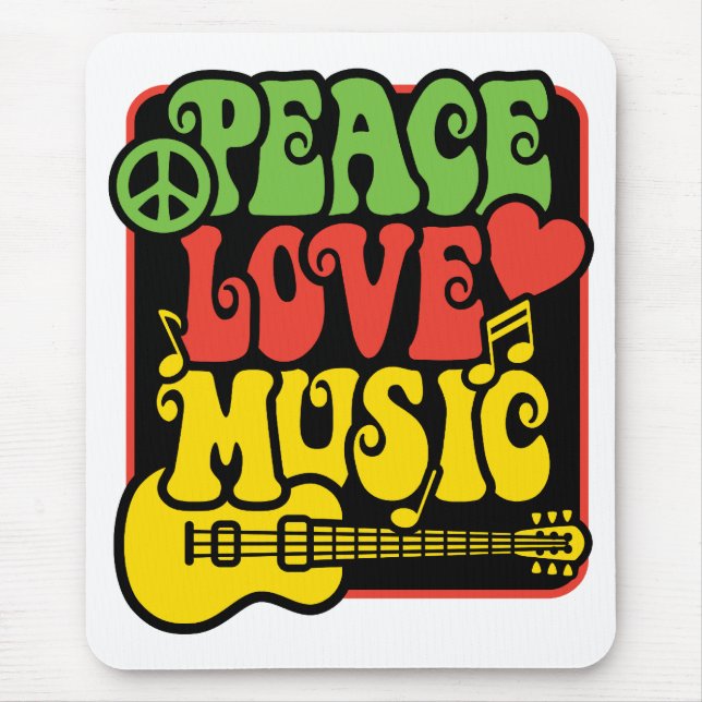 Mousepad Rasta Peace-Love-Music (Frente)