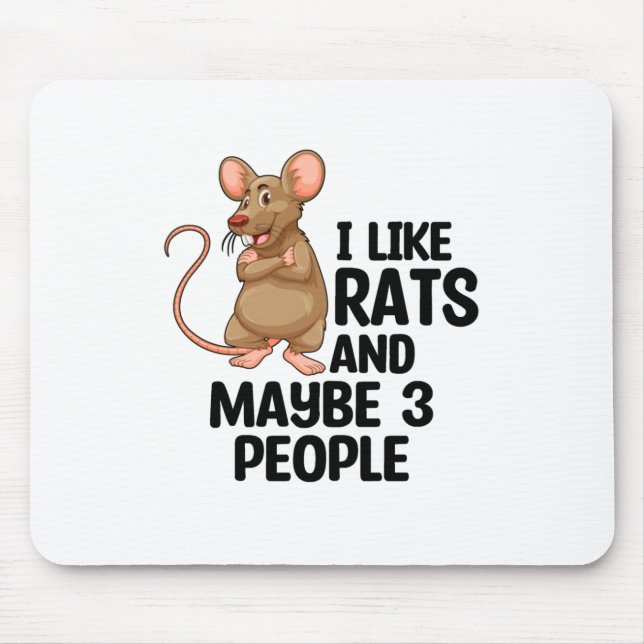 Mousepad Rat Lover | Presentes De Animais De Companhia De R (Frente)