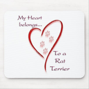 Mousepad Rat Terrier Heart Pertence