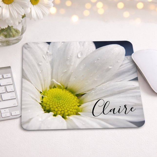 Mousepad Rato com Almofada de Daisy com Gotículas de Orvalh (Criador carregado)