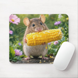 Mousepad Rato Comendo Milho na Espiga
