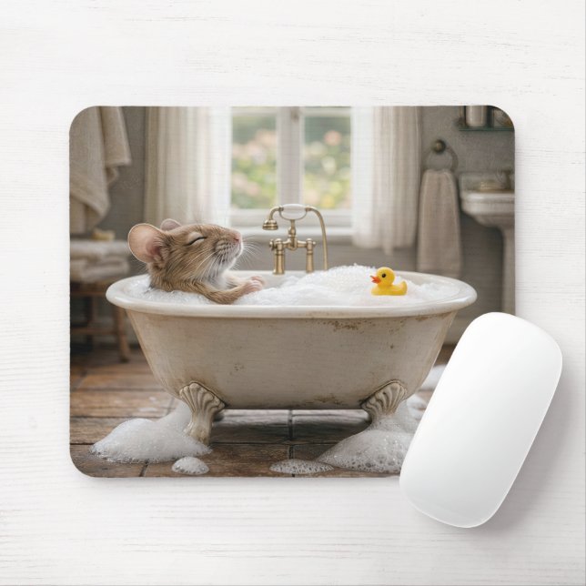 Mousepad Rato de banho de espuma (Com mouse)