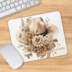 Mousepad Rato de chapéu personalizado de moça-de-cabra no o