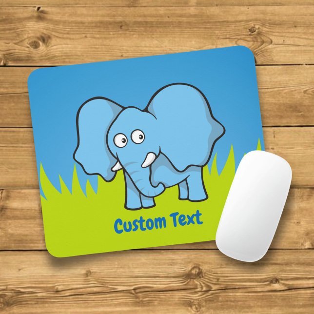 Mousepad Rato de desenho animado de elefante azul (Criador carregado)