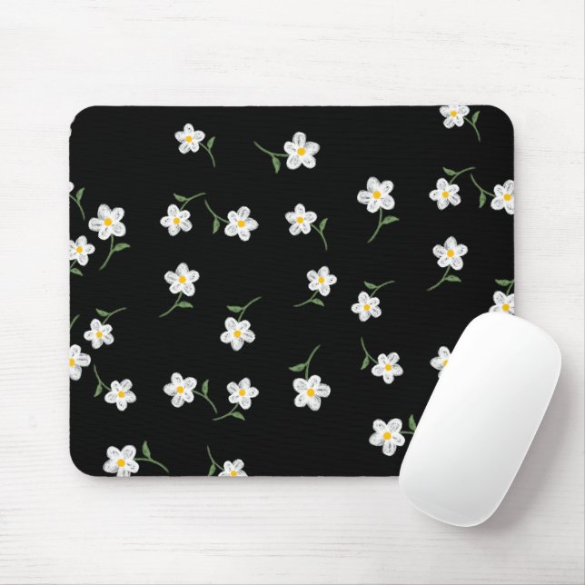 Mousepad Rato de Flor de Margarida da Meia-Noite  (Com mouse)