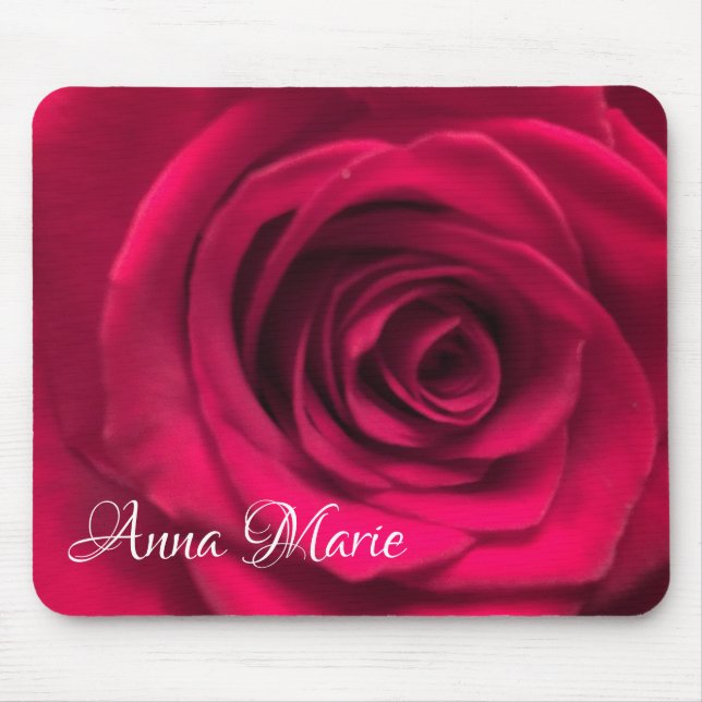 Mousepad Rato de Flor Rosa Vermelha (Frente)