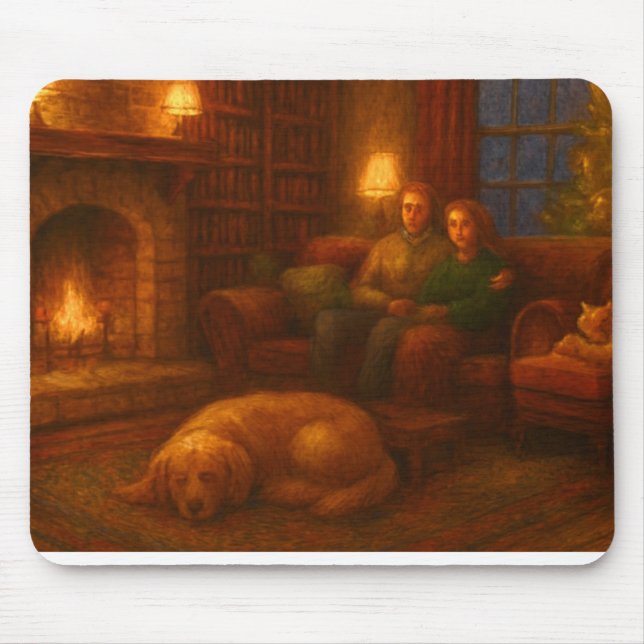 Mousepad Rato de Fogo Aconchegante do Casal (Frente)