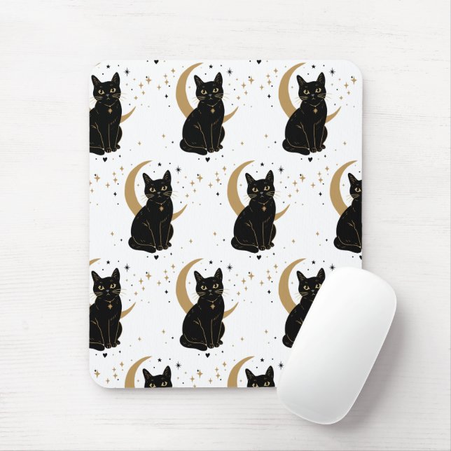 Mousepad Rato de gato preto (Com mouse)