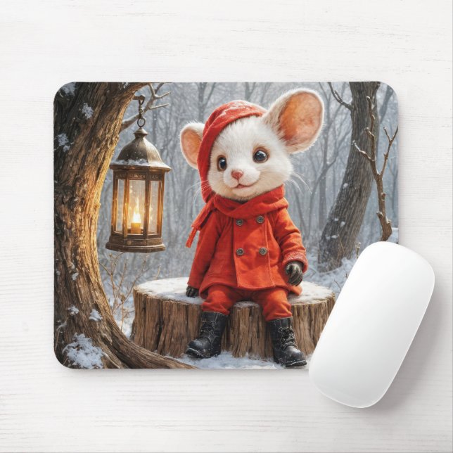 Mousepad Rato de inverno com Lanterna Florestal (Com mouse)
