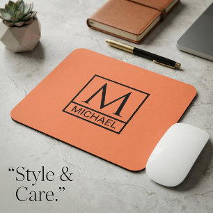Mousepad Rato de Laranja Mandarim com Inicial e Nome