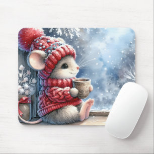 Mousepad Rato De Natal Na Janela