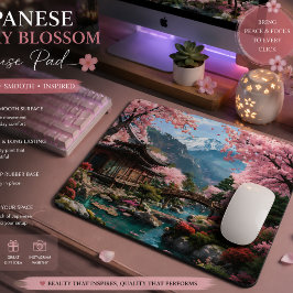 Mousepad Rato de Noiva Elegante Dourado com Flor de Cerejei