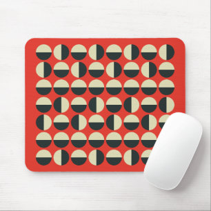 Mousepad Rato de Padrão do Beige Preto Vermelho Retroativo