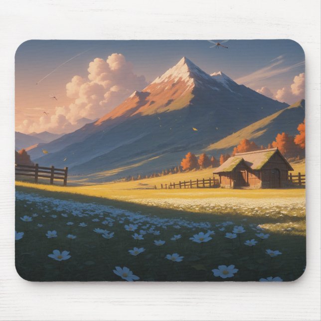 Mousepad Rato de Paisagem Montanhosa Ergonométrica com Puls (Frente)