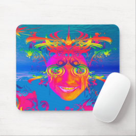 Mousepad Rato de Peixe Psicodélico