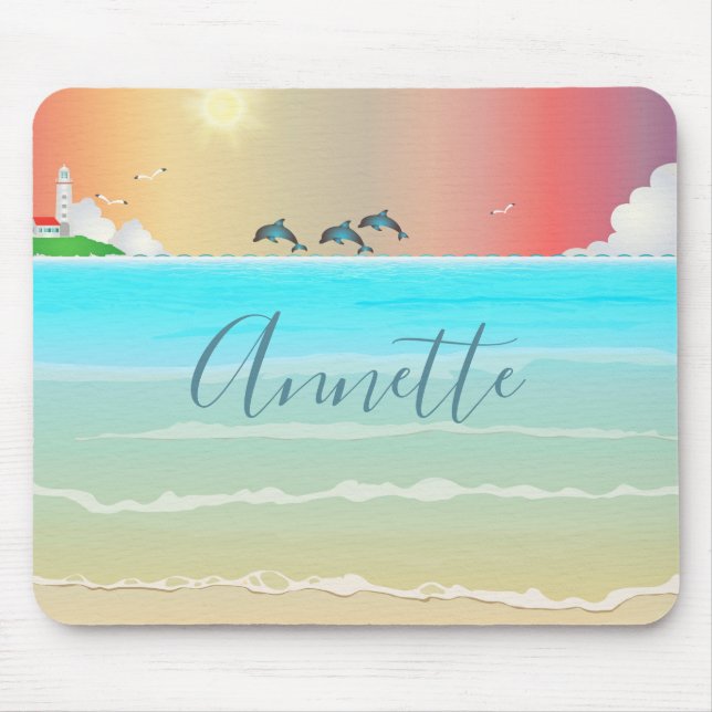 Mousepad Rato de Praia Tema Dolphin  (Frente)