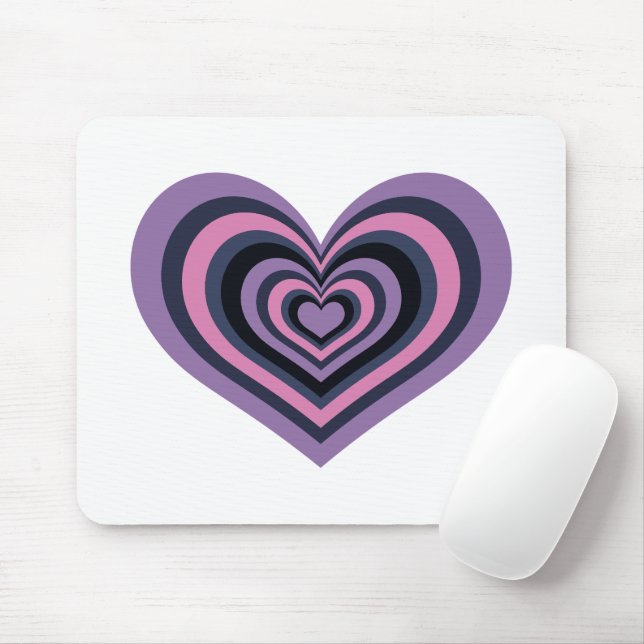 Mousepad Rato de Tira Coracao Listrado Retro (Com mouse)