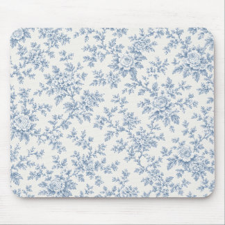 Mousepad Rato de Toalete Floral Azul Francês