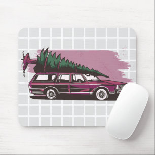 Mousepad Rato de Vidro com Padrão de Árvore de Natal em Car