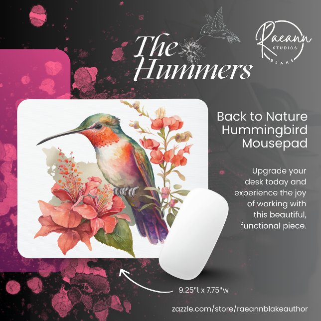 Mousepad Rato de volta à Natureza Beija-flor  (Criador carregado)