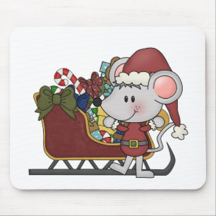 Mousepad Rato do papai noel com trenó