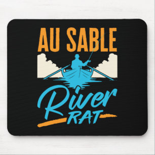Mousepad Rato do Rio Au Sable Caiaque Canoagem Pesca Barco