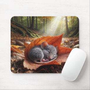 Mousepad Rato Dormindo em uma Folha de Mapeamento