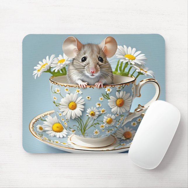 Mousepad Rato em Teacup com Visitas (Com mouse)