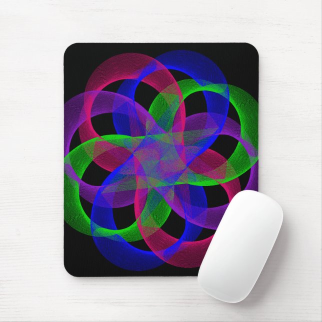 Mousepad Rato Geométrico de Malha de Duplo Loop (Com mouse)