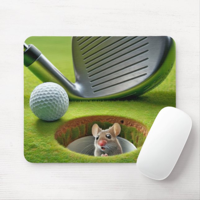 Mousepad Rato num buraco de golfe (Com mouse)