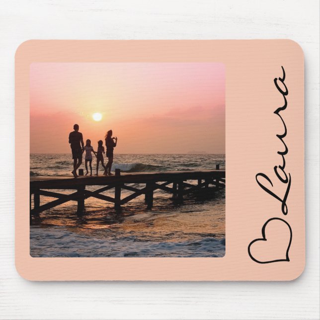 Mousepad Rato Personalizado com Nome e Foto em Script Mouse (Frente)