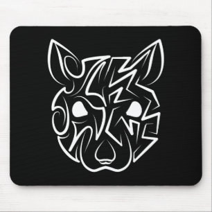 Mousepad Rato Tribal Negro e Branco